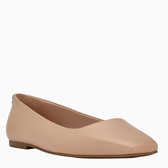 Calvin Klein| Nude Leather Ballerina Flats - Picture 3 of 11